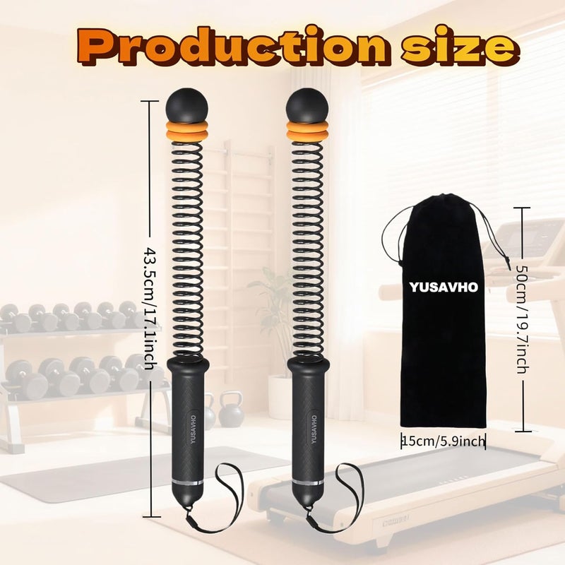 YUSAVHO Adjustable Ropeless Battle Ropes for Home Gym for Men & Women, Heavy Duty Cordless Battle Rope with Storage Bag,Exercise Ropes with Variable Resistance, Strength & Low-Impact Cardio for HIIT(Black) - Image 2